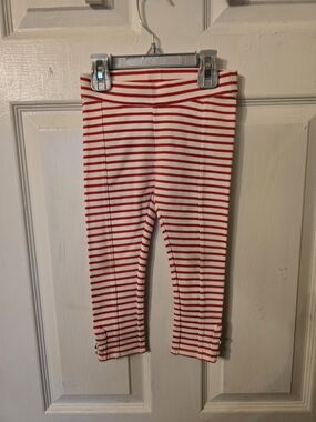 Janie and Jack Red & White Striped Stretch Leggings